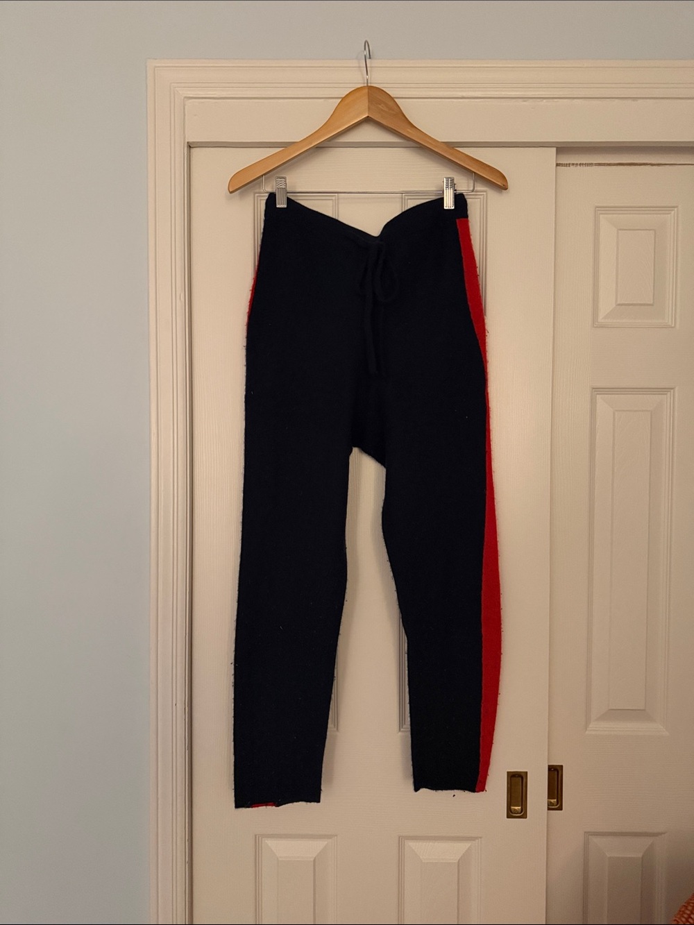 Sleepy Jones 100% cashmere striped track pants